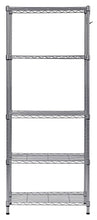 Load image into Gallery viewer, Muscle Rack WS241459-5S 5 Tier Wire Shelving with Hooks in Silver, 59" Height, 24" Width, 14" Length
