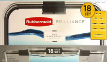 Load image into Gallery viewer, Rubbermaid Brilliance Microwavable Food Storage Container Set, 18-Piece