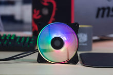 Load image into Gallery viewer, Cooler Master MasterFan MF120 Halo White Edition Duo-Ring Addressable RGB 120mm Fan with 24 Independently-Controlled LEDs, Absorbing Rubber Pads, PWM Static Pressure for Case &amp; Liquid Radiator