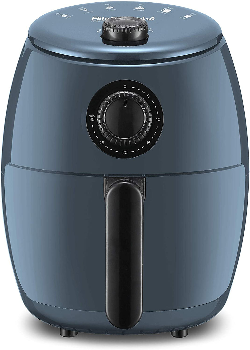 Elite Gourmet EAF-0201 Personal Compact Space Saving Electric Hot Air Fryer Oil-Less Healthy Cooker, Timer & Temperature Controls, PFOA/PTFE Free, 1000-Watts with Recipes, 2.1 Quart, Black