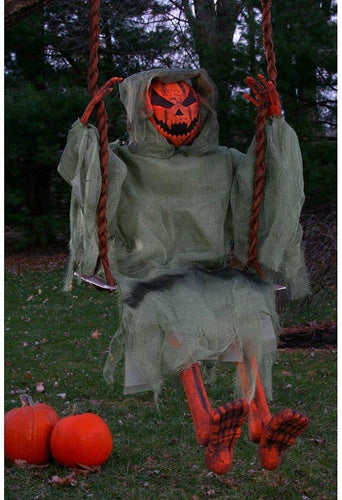 3 Foot Swinging Dead Pumpkin Reaper Halloween Prop