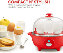 Load image into Gallery viewer, Elite Gourmet Eggs &amp; Soft, Medium, Hard-Boiled Egg Boiler Cooker with Auto Shut-Off and Buzzer, Measuring Cup Included, BPA Free