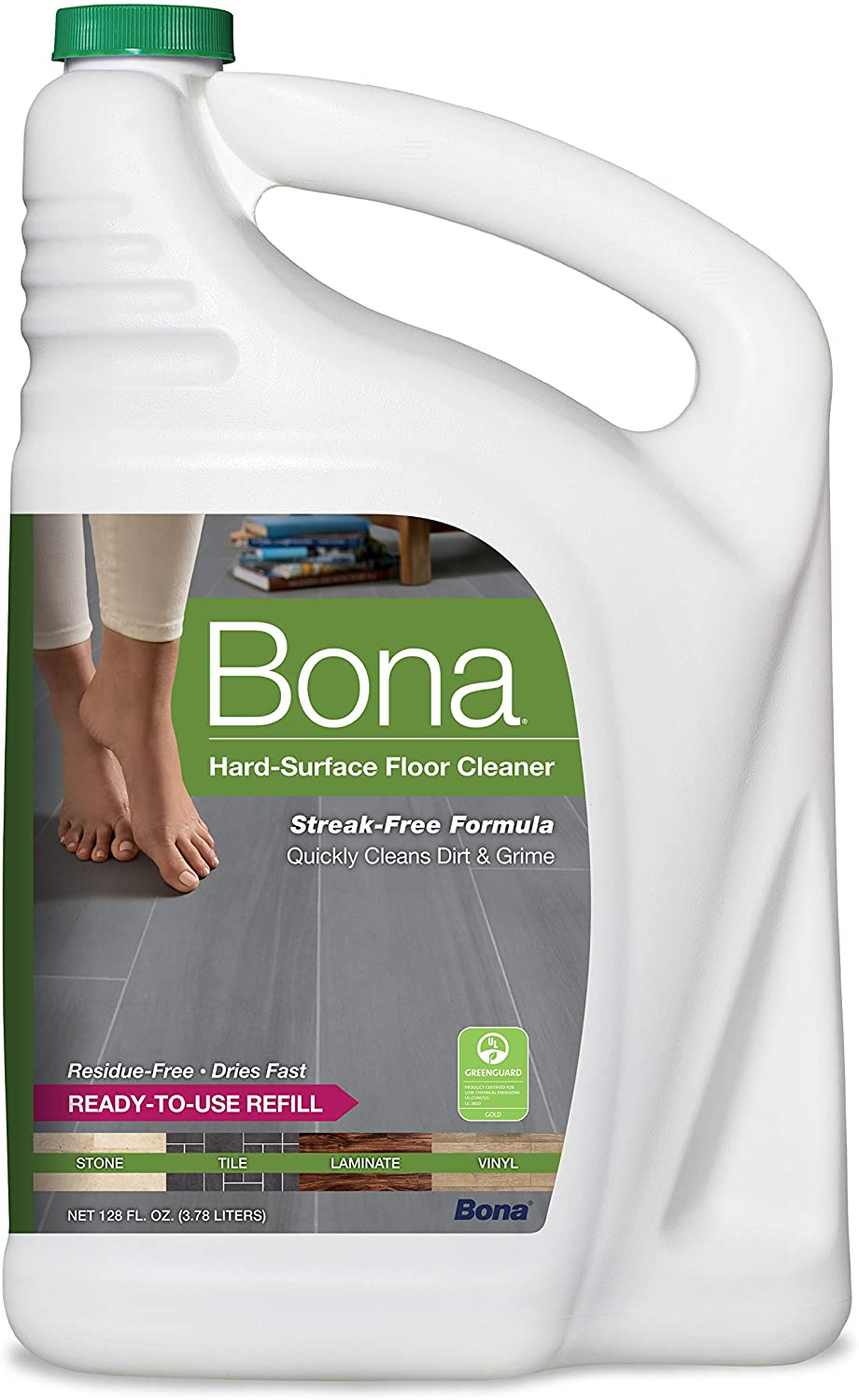 Bona Hard-Surface Floor Cleaner Refill, 128 Fl Oz (Pack of 1), Clear