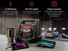 Load image into Gallery viewer, Schumacher 1200 Amp 12V Rechargeable AGM Jump Starter Portable Power Station Starts 8.0L - Gas 6.0L - Diesel vehicles AC/12V DC/USB Power plus 150 PSI Air Compressor/LED Flex Light