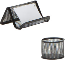 Load image into Gallery viewer, Mind Reader 4 Piece Desk Organizer Set, Pencil Holder, Letter Tray, Supply Organizer with Trash Can