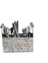 Load image into Gallery viewer, Mind Reader Storage Basket Organizer, Utensil Holder, Forks, Spoons, Knives, Napkins, Perfect for Desk Supplies, Pencil, Pens, Staples