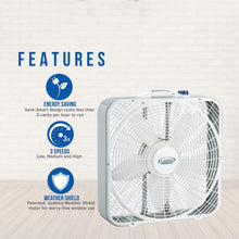 Load image into Gallery viewer, Lasko 20″ Weather-Shield Performance Box Fan - Features Innovative Wind Ring System for Up to 30% More Air, 3720