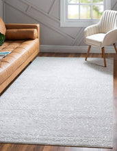 Load image into Gallery viewer, Unique Loom Rushmore Collection Traditional White Tone-on-Tone Snow White Area Rug (2' x 3')