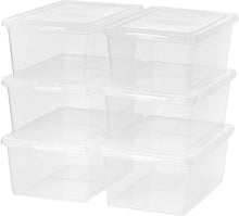 Load image into Gallery viewer, Mainstay 17 QT Plastic Sweater Storage Box, Clear, 6 Pack (1 Pack)