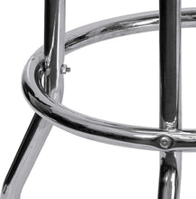 Load image into Gallery viewer, Double Ring Chrome Barstool with Black Seat