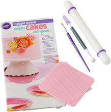 Load image into Gallery viewer, Wilton"I Taught Myself To Decorate Cakes With Fondant" Book Set - Fondant Cutter and Tools