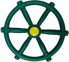 Load image into Gallery viewer, Swing-N-Slide WS 1524 Pirate Ship Wheel with 12 Inch Diameter for Swing Sets, Play Sets &amp; Playhouses, Green