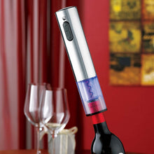 Load image into Gallery viewer, Wine Enthusiast Electric Blue Push-Button Corkscrew, Stainless Steel