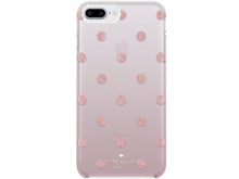 Load image into Gallery viewer, Kate spade new york Protective Hardshell Case for iPhone 8 Plus - also compatible with iPhone 7 Plus, iPhone 6+/6s+ - Glitter Dot Foxglove/Rose Gold Glitter