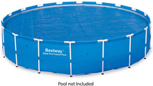 Load image into Gallery viewer, Bestway 58173E 18 Foot Round Above Ground Swimming Pool Solar Heat Cover in Blue with Carrying Bag for Steel Pro Frame Pools