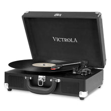 Load image into Gallery viewer, Victrola Vintage 3-Speed Bluetooth Suitcase Turntable with Speakers, Black