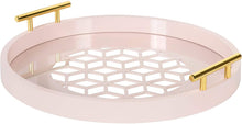 Load image into Gallery viewer, Kate and Laurel Caspen Modern Round Tray, 15.5 inch Diameter, Sand Light Brown, Decorative Tray for Storage and Display