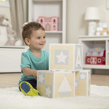 Load image into Gallery viewer, Melissa &amp; Doug Set of 3 Jumbo Wooden ABC-123 Alphabet and Number Toy Blocks Nursery Playroom Decor