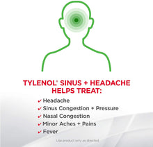 Load image into Gallery viewer, Tylenol Sinus + Headache Non-Drowsy Daytime Caplets with Acetaminophen &amp; Phenylephrine HCl, 24 ct
