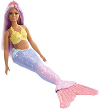 Load image into Gallery viewer, Barbie Dreamtopia Mermaid Doll, Approx. 12-Inch, Rainbow Tail, Purple Hair, for 3 to 7 Year Olds