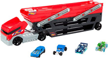 Load image into Gallery viewer, Hot Wheels MEGA Hauler + 4 Cars Vehicles