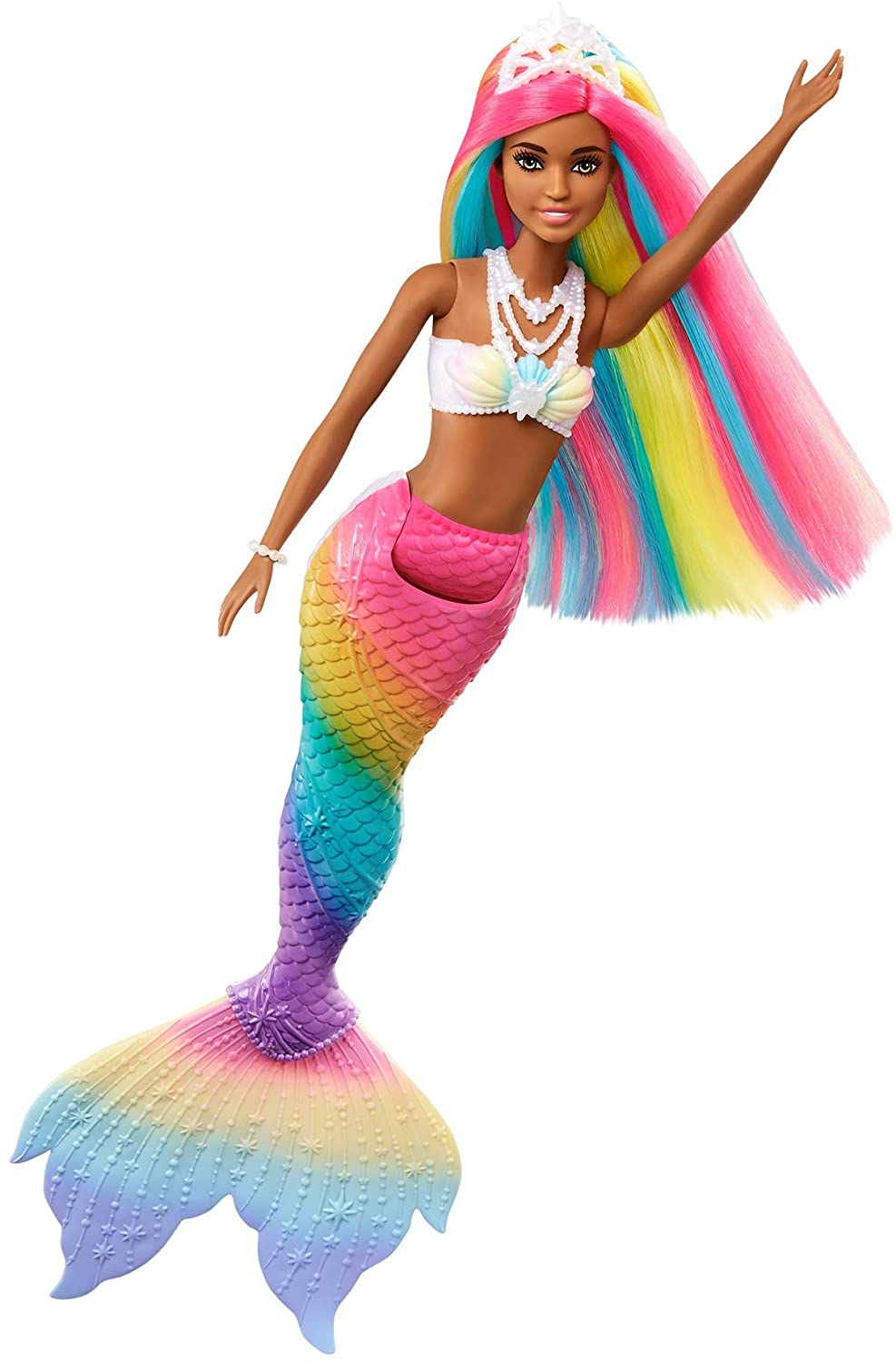 Barbie Dreamtopia Rainbow Magic Mermaid Doll with Rainbow Hair and Water-Activated Color Change Feature, Gift for 3 to 7 Year Olds
