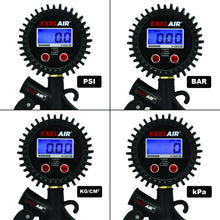 Load image into Gallery viewer, EXELAIR EX0500D Digital Pistol Grip Tire Inflator/Deflator Gauge - 16&quot; Air Hose and Easy-Clip Chuck - 100 PSI