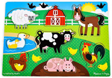 Load image into Gallery viewer, Melissa &amp; Doug Farm Wooden Peg Puzzle (8 pcs)
