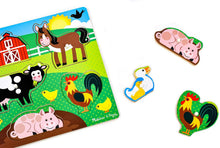 Load image into Gallery viewer, Melissa &amp; Doug Farm Wooden Peg Puzzle (8 pcs)