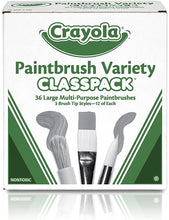 Load image into Gallery viewer, Crayola Paintbrush Variety Classpack, School Supplies, 36 Large Paint Brushes For Kids, Assorted