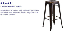 Load image into Gallery viewer, Flash Furniture Stackable Industrial Metal Backless Bar Stool in Distressed Copper