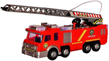 Load image into Gallery viewer, Fire Truck Toy Rescue with Shooting Water, Lights and Sirens Sounds, Extending Ladder and Water Pump Hose to Shoot Water, Bump and Go Action by Vokodo