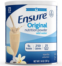 Load image into Gallery viewer, Ensure Original Nutrition Shake Powder with 9 grams of protein, Meal Replacement Shakes, Vanilla, 14 oz, 3 Count