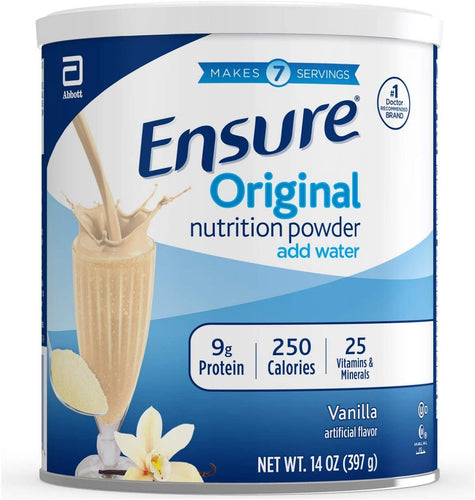 Ensure Original Nutrition Shake Powder with 9 grams of protein, Meal Replacement Shakes, Vanilla, 14 oz, 3 Count