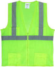 Load image into Gallery viewer, Cordova Class II Mesh Surveyors Vest, Silver Stripes, Zipper Closure with Four Front Pockets