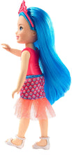 Load image into Gallery viewer, Barbie Dreamtopia Chelsea Sprite Doll, 7-inch, with Blue Hair Wearing Fashion and Accessories, Multi (GJJ94)