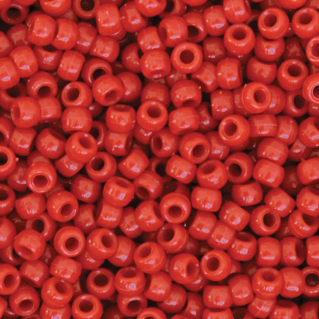 Creativity Street Pony Beads, Red, 6 mm x 9 mm, 1000 Pieces