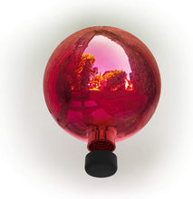 Load image into Gallery viewer, Alpine Corporation GLB292RD Glass Gazing Globe Outdoor Festive Holiday Décor for Garden, Lawn, Yard, 10-Inch Tall, Red
