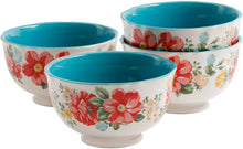 Load image into Gallery viewer, The Pioneer Woman Vintage Floral 6" Footed Bowl Set, Set of 4