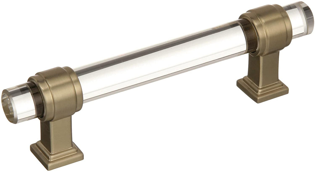 Amerock BP36654CPN Glacio Cabinet Pull, 3-3/4 Center-to-Center, Clear/Polished Nickel