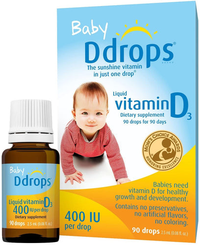 Ddrops Baby Liquid Vitamin D3 400 IU 2.50 mL (90 drops) (Pack of 10)