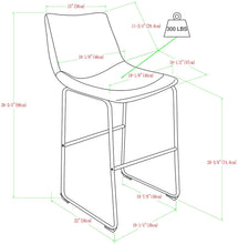 Load image into Gallery viewer, Walker Edison Douglas Urban Industrial Faux Leather Armless Dining Chairs