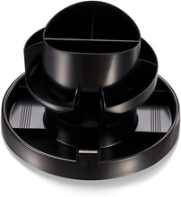 Load image into Gallery viewer, Officemate Deluxe Rotary Organizer, 16 Compartments, Recycled, Black (26255)