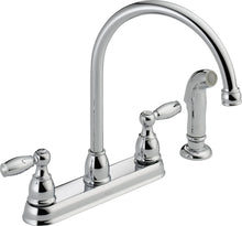 Load image into Gallery viewer, Foundations 2-Handle Standard Kitchen Faucet with Side Sprayer in