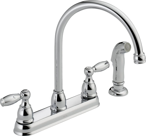 Foundations 2-Handle Standard Kitchen Faucet with Side Sprayer in