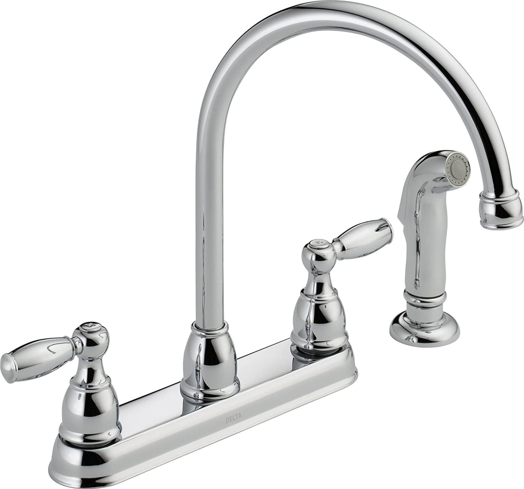 Foundations 2-Handle Standard Kitchen Faucet with Side Sprayer in
