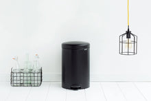 Load image into Gallery viewer, Brabantia 114106 Step Trash Can, 5.3 gallon, Matt Black