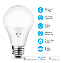Load image into Gallery viewer, Geeni Lux 800 A19 Smart Wi-Fi LED Dimmable White Light Bulb - 60W Equivalent, No Hub Required, Works with Alexa, Google Assistant &amp; Microsoft Cortana - GN-BW902-999