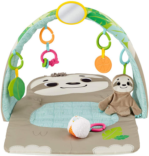 Fisher-Price Ready to Hang Sensory Sloth Gym, Infant Activity Mat With Toys For Tummy Time and Play