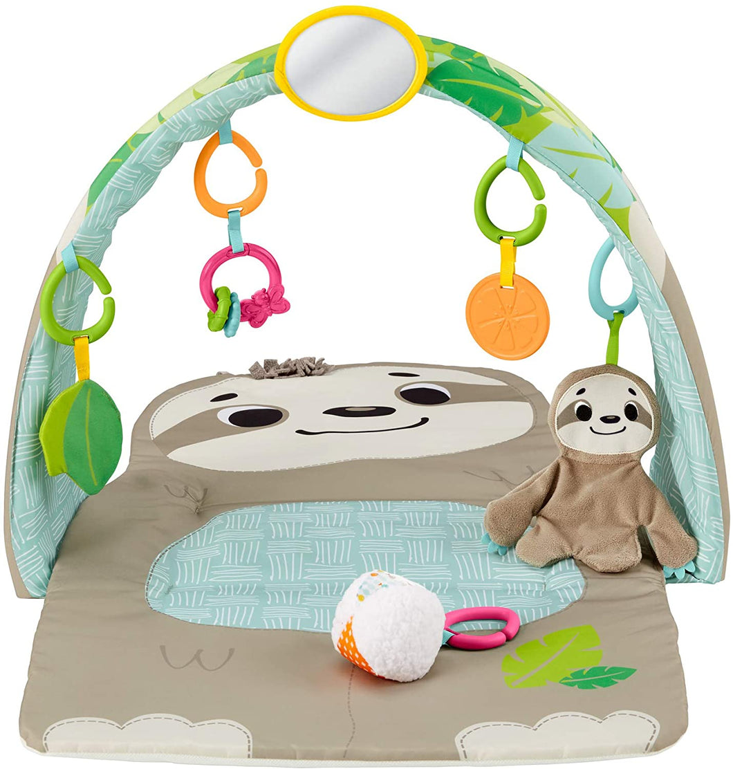 Fisher-Price Ready to Hang Sensory Sloth Gym, Infant Activity Mat With Toys For Tummy Time and Play